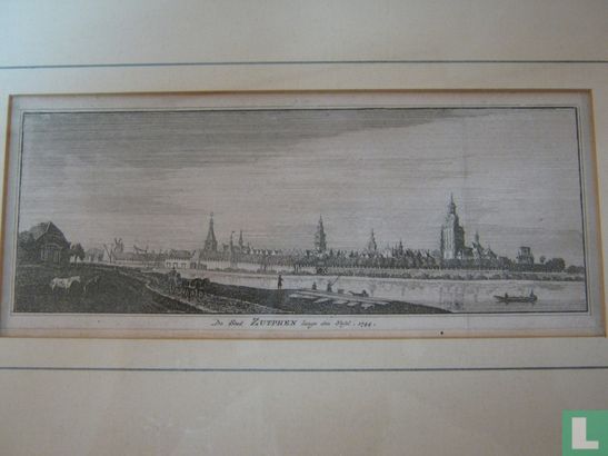 De stad Zutphen langs de IJssel, 1744 - Afbeelding 1