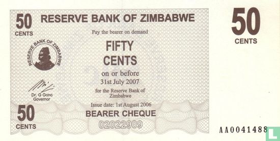 Zimbabwe 50 Cents 2006 - Image 1