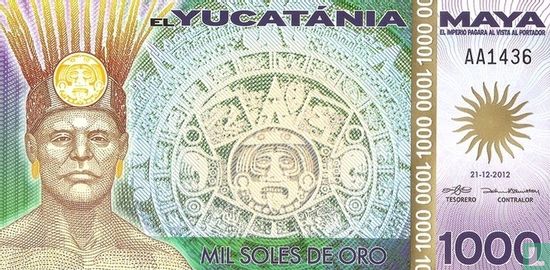Mexico 1000 Soles Maya - Afbeelding 1