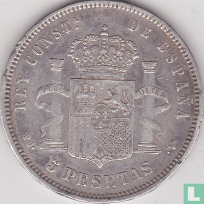 Spanje 5 pesetas 1894 - Afbeelding 2
