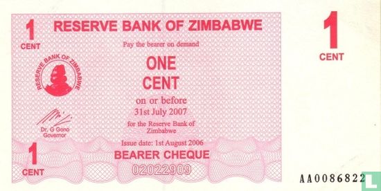 Zimbabwe 1 Cent 2006 - Image 1