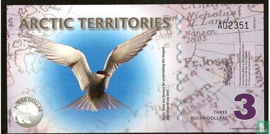 Arctic Territories 3 Polar Dollars 2011 - Afbeelding 1