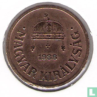 Hongarije 2 fillér 1938 - Afbeelding 1