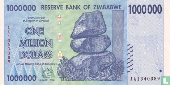 Zimbabwe 1 Million Dollars 2008 - Image 1