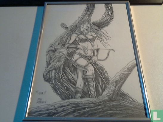 Mike Ratera original drawing woman with ARC - Image 1