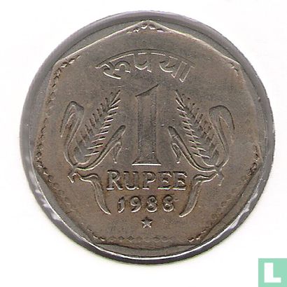 India 1 rupee 1988 (Hyderabad) - Afbeelding 1