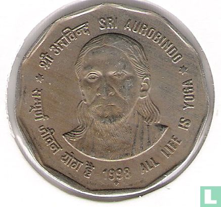 India 2 rupees 1998 (Mumbai) "Sri Aurobindo" - Afbeelding 1