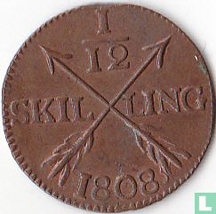 Zweden 1/12 skilling 1808 - Afbeelding 1