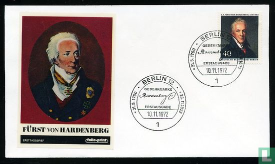 Hardenberg, Karl août de l'année du 150e anniversaire de la mort