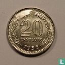 Argentine 20 centavos 1958 (fautee) - Image 1