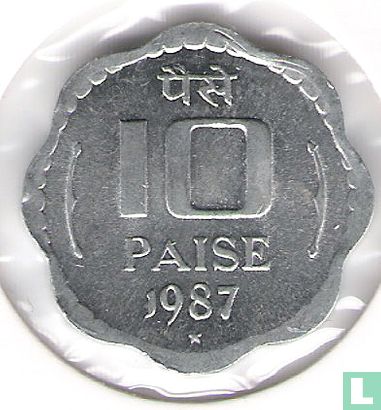 India 10 paise 1987 (Hyderabad) - Image 1