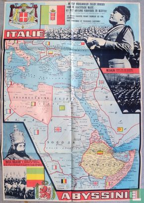 Affiche Mussolini, Italie Abyssinie - Afbeelding 1