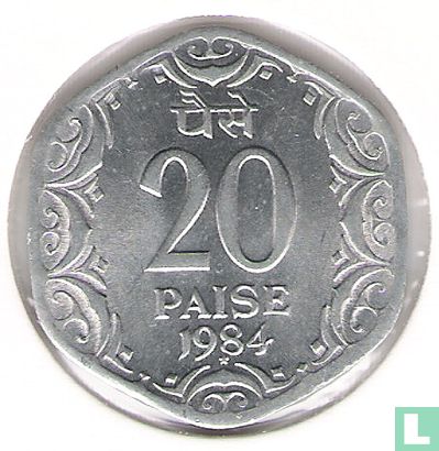 India 20 paise 1984 (Hyderabad) - Image 1