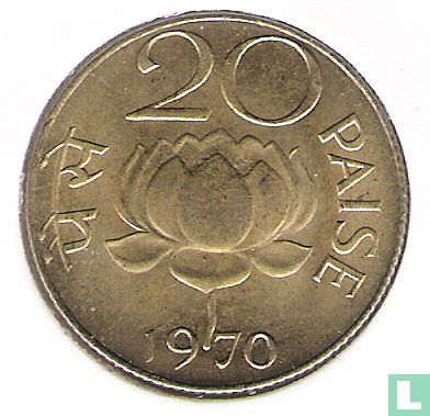 India 20 paise 1970 (Calcutta) - Image 1