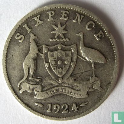 Australie 6 pence 1924 - Image 1
