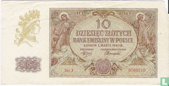 Poland 10 Zlotych 1940 - Image 1