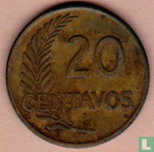 Peru 20 centavos 1960 (without AFP) - Image 2