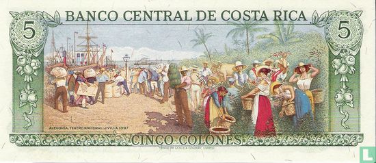 Costa Rica 5 Colones  - Afbeelding 2