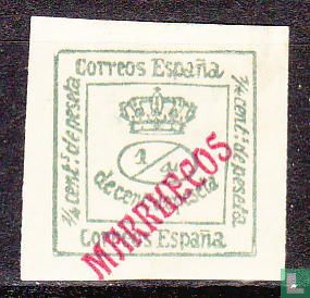 Spanische Briefmarken mit Aufdruck Marruecos