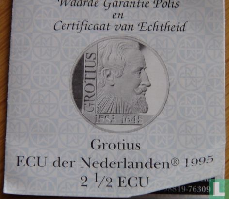 Nederland 2½ ecu 1995 "Grotius" - Bild 3