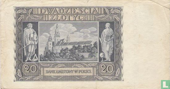 Pologne 20 Zlotych 1940 - Image 2
