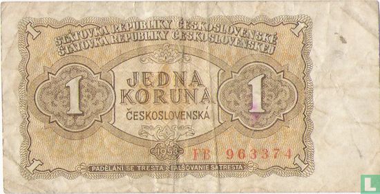 Czechoslovakia 1 Koruna  - Image 1