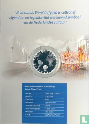 Netherlands 5 euro 2012 (PROOF - folder) "The canals of Amsterdam" - Image 2