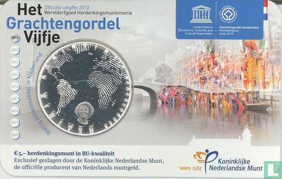 Netherlands 5 euro 2012 (coincard - BU) "The canals of Amsterdam" - Image 2