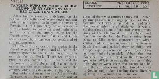 Tangled ruins of Marne Bridge blown up by Germans and Red Cross train wreck.  - Afbeelding 3
