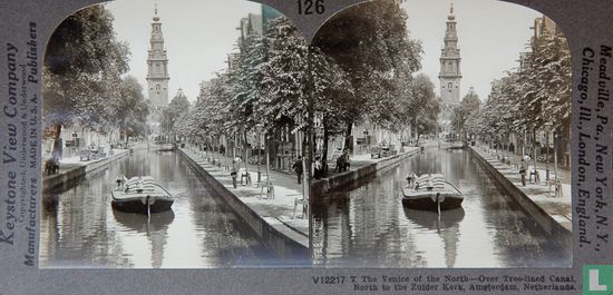 The Venice of the North - over tree-lined canal, north to Zuiderkerk, Amsterdam, Netherlands - Image 1