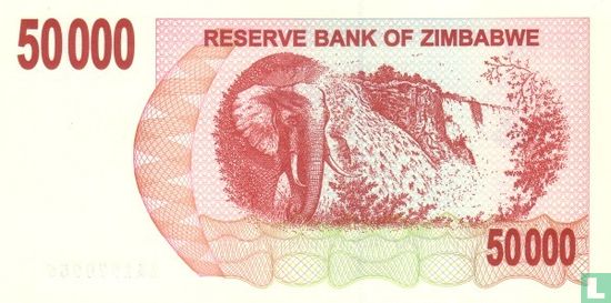 Zimbabwe 50.000 Dollars 2007 - Afbeelding 2
