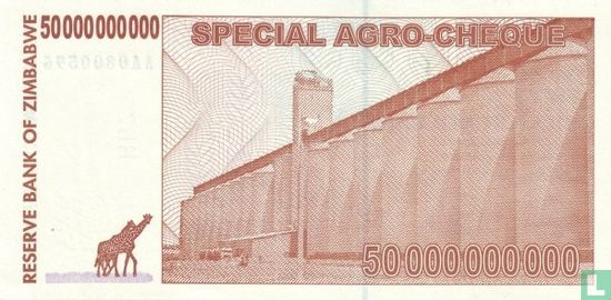Zimbabwe 50 Billion Dollars 2008 - Afbeelding 2