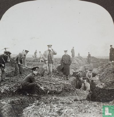 British Royal Engineers constructing second line trenches in Flanders. - Image 2