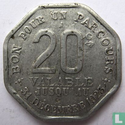 Frankrijk 20 centimes 1923 TCRP Paris 49 - Image 1