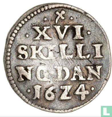 Denemarken 16 skilling 1624 - Afbeelding 1