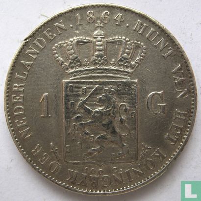 Netherlands 1 gulden 1864 - Image 1
