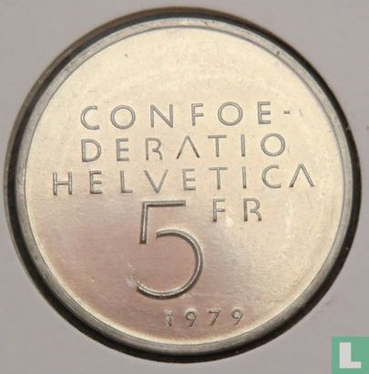 Switzerland 5 francs 1979 "100th anniversary of the birth of Albert Einstein - mathematical formula" - Image 1