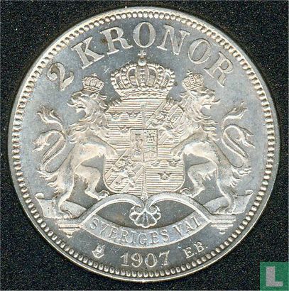 Zweden 2 kronor 1907 - Afbeelding 1