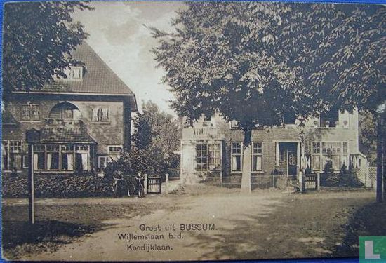 Groet uit Bussum. Willemslaan b.d. Koedijklaan - Afbeelding 1