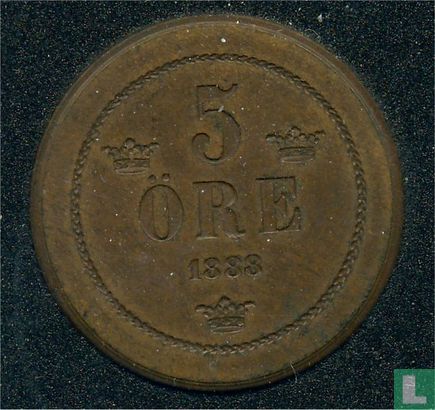Suède 5 öre 1888 (type 1) - Image 1