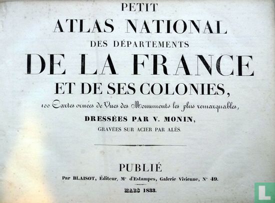 Petit Atlas national des Departements de la France et de ses colonies - Afbeelding 2