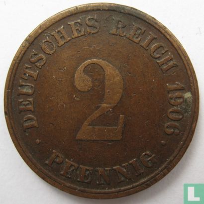 Empire allemand 2 pfennig 1906 (G) - Image 1