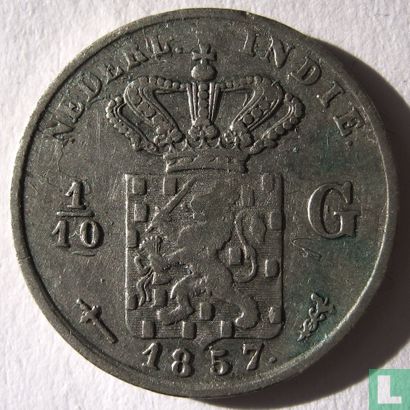 Dutch East Indies 1/10 gulden 1857 - Image 1