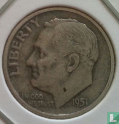 United States 1 dime 1951 (D) - Image 1