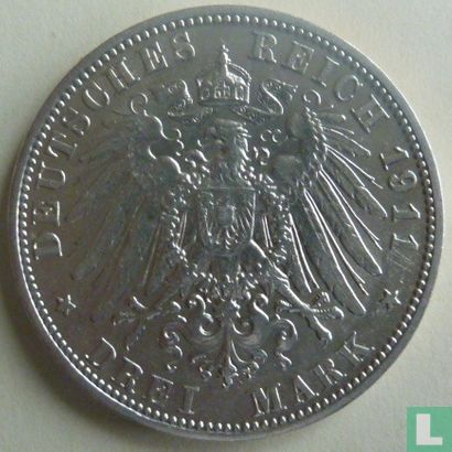 Bavière 3 mark 1911 - Image 1