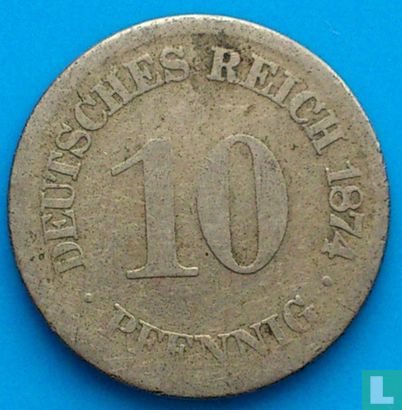 German Empire 10 pfennig 1874 (E) - Image 1
