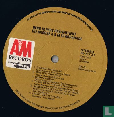 Herb Alpert Präsentiert Die Große A & M Starparade - Afbeelding 3