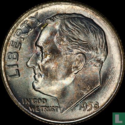 États-Unis 1 dime 1958 (sans lettre) - Image 1