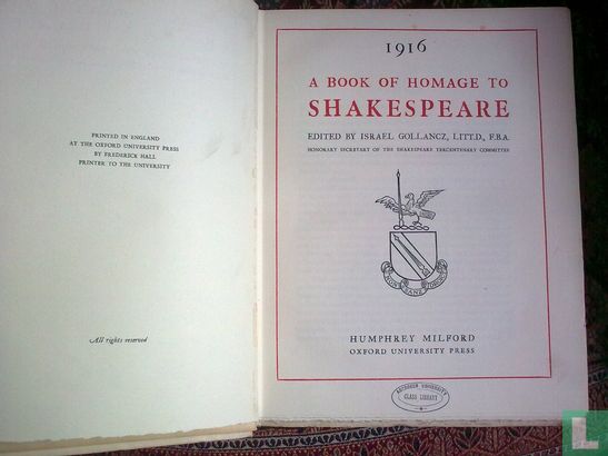 A Book of Homage to Shakespeare - Afbeelding 3