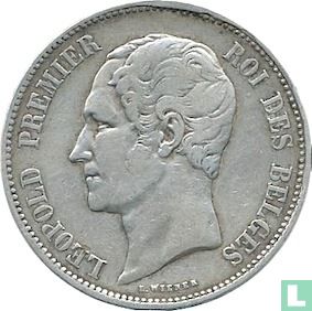 Belgique 5 francs 1849 (tête nue - grand 9) - Image 2